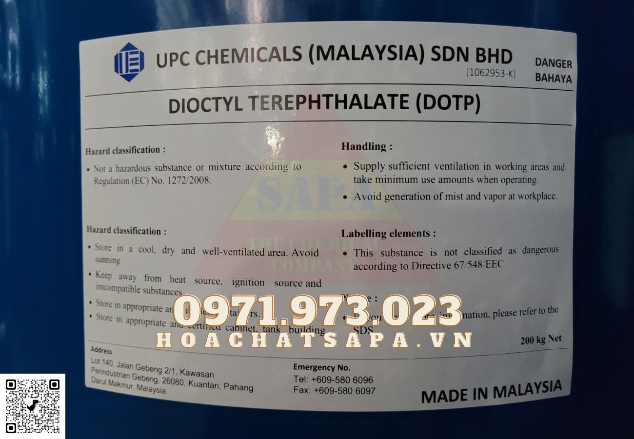 Bis (2-Ethylhexyl) Terephthalate ( DOTP) - Mã Lai - MY- 002