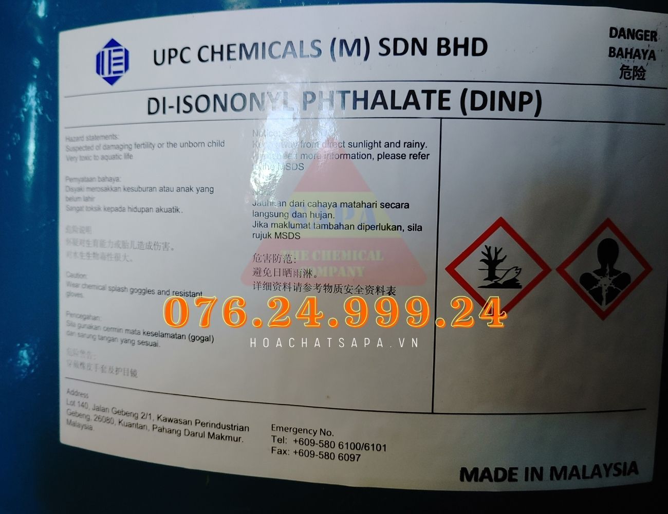 Di-isononyl Phthalate (DINP) UPC - Mã Lai - 01