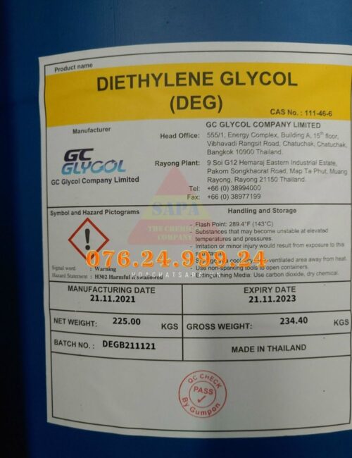Diethylene Glycol (DEG) - Thái Lan - 01